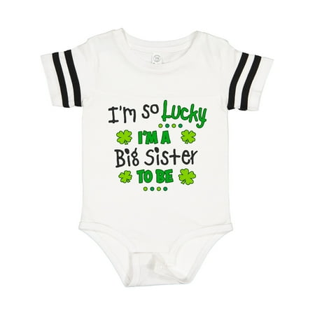 

Inktastic I m So Lucky I m a Big Sister to Be Gift Baby Girl Bodysuit