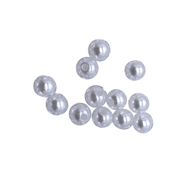 Sonducket 50 Uds perlas artificiales ABS perlas de imitación brillante agujero cuentas sueltas accesorios materiales de ropa Accesorios de disfraces Blanco 8 mm