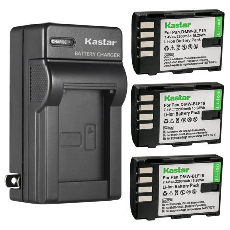 Kastar 3-Pack Battery and AC Wall Charger Replacement for Panasonic DMW-BLF19 DMW-BLF19E DMW-BLF19PP DMC-643 Battery Panasonic DMW-BTC10 DMW-BTC10E DMW-BTC10G DMW-BTC10PP Charger