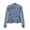 Light Blue, variant on Women Oversized Denim Jacket Embroidered Pearls Beading Jeans Coat Long Sleeve Button Down Coat with Pockets