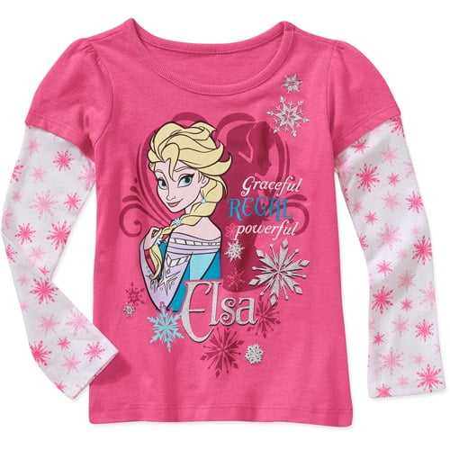 Disney Frozen Elsa Toddler Girl Hangdown Graphic Tee Shirt