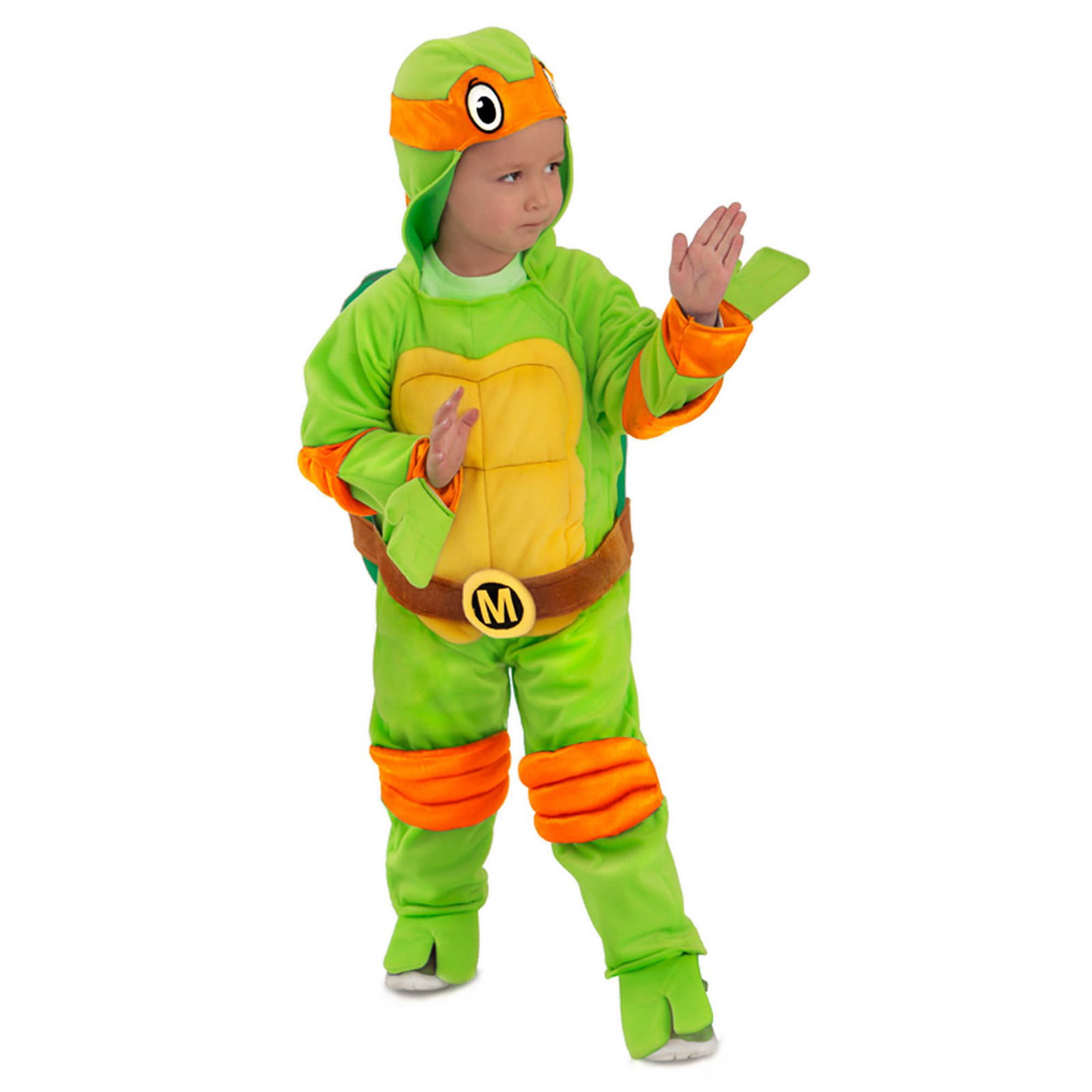 Toddler Michelangelo Teenage Mutant Ninja Turtle Halloween Costume Jumpsuit XS S