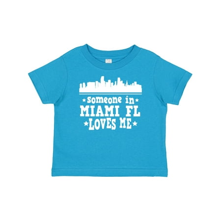 

Inktastic Miami Florida Someone Loves Me City Skyline Gift Baby Boy or Baby Girl T-Shirt