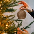 thumbnail image 3 of Adornos navideños de 5 pulgadas - Bolas de purpurina irrompibles para árbol/corona, paquete a granel de bolas colgantes de plástico, decoración navideña para fiestas y hogar (marrón), 3 of 4