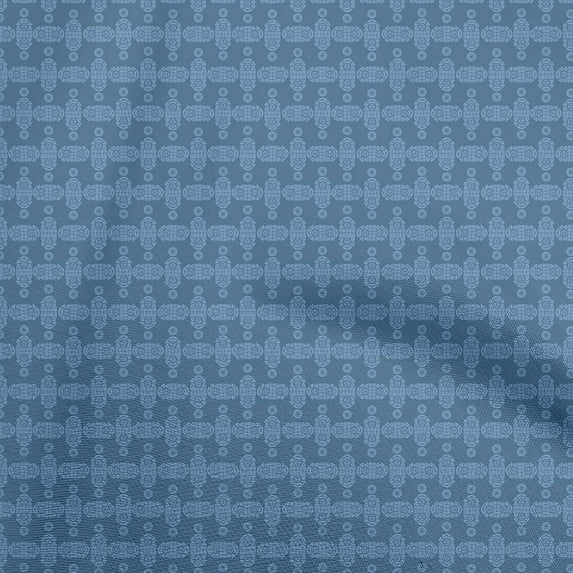 oneOone Viscose Chiffon Blue Fabric Geometric Quilting Supplies Print Sewing Fabric By The Yard 42 Inch Wide