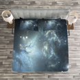 thumbnail image 3 of Ambesonne Constellation Quilted Bedspread Set 3 Pcs, Infinite Space, King Size, Pale Blue Black White, 3 of 3