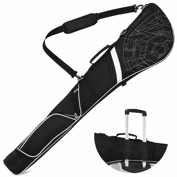 Expandable Polyester Golf Club Carry Bag, Holds Up To 14 Clubs For Travel And Practice
