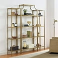 thumbnail image 6 of Elegant 3-Tier Etagere Set - Glass & Metal Display Shelves - Antique Gold Finish - Home Decor Storage, 6 of 10