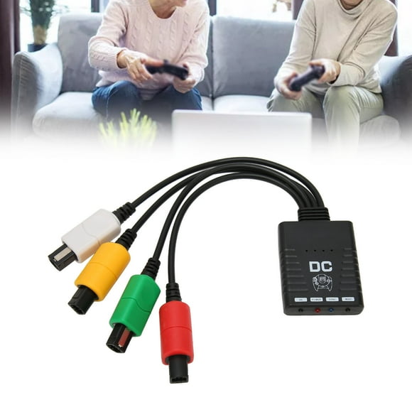 Adaptateur de Manette, Convertisseur de Manette Multijoueur Mise à Jour avec Indicateur LED Design Sans Délai 4 Prises Portable pour Gamepad pour Console DC