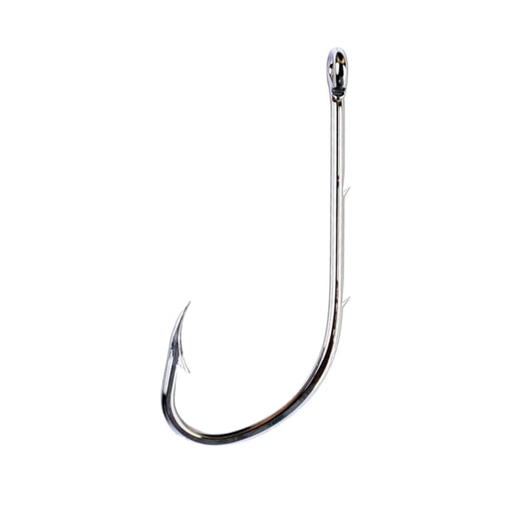 Eagle Claw Straight Eye Offset Baitholder Hook, 100pk, Nickel, Size 4