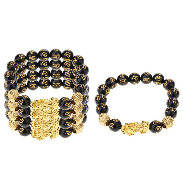 Paquete De 5 Feng Shui s De Buena Para Hombres Mujeres De De amulèto De Pi Yao Joye Fernando Pulsera de obsidiana Pi Xiu