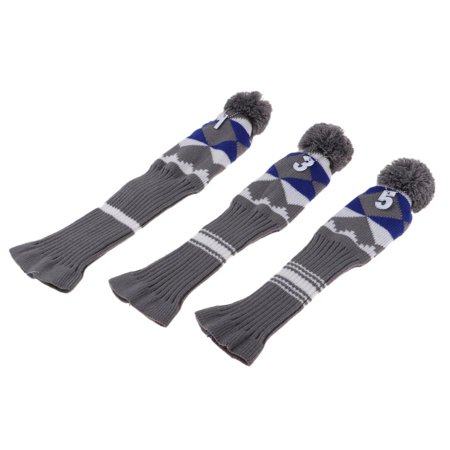 3Pcs Golf Driver Head Cover Long Neck Wood Headcovers , Size