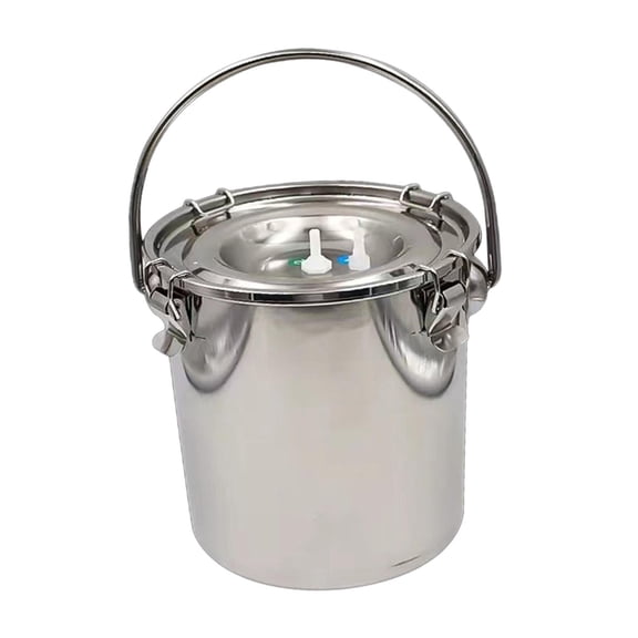 Cubo para máquina de ordeño multiusos resistente con tapa portátil bidón de leche de acero inoxidable 5 litros
