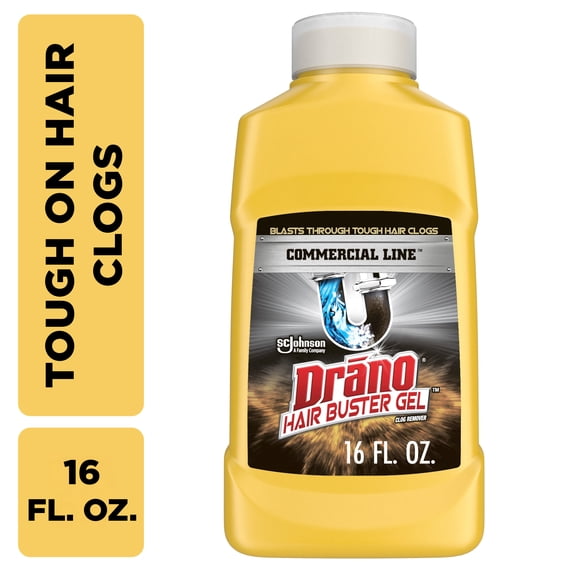 Drano Hair Buster Gel Drain Clog Remover, Commercial Line, 16 fl oz
