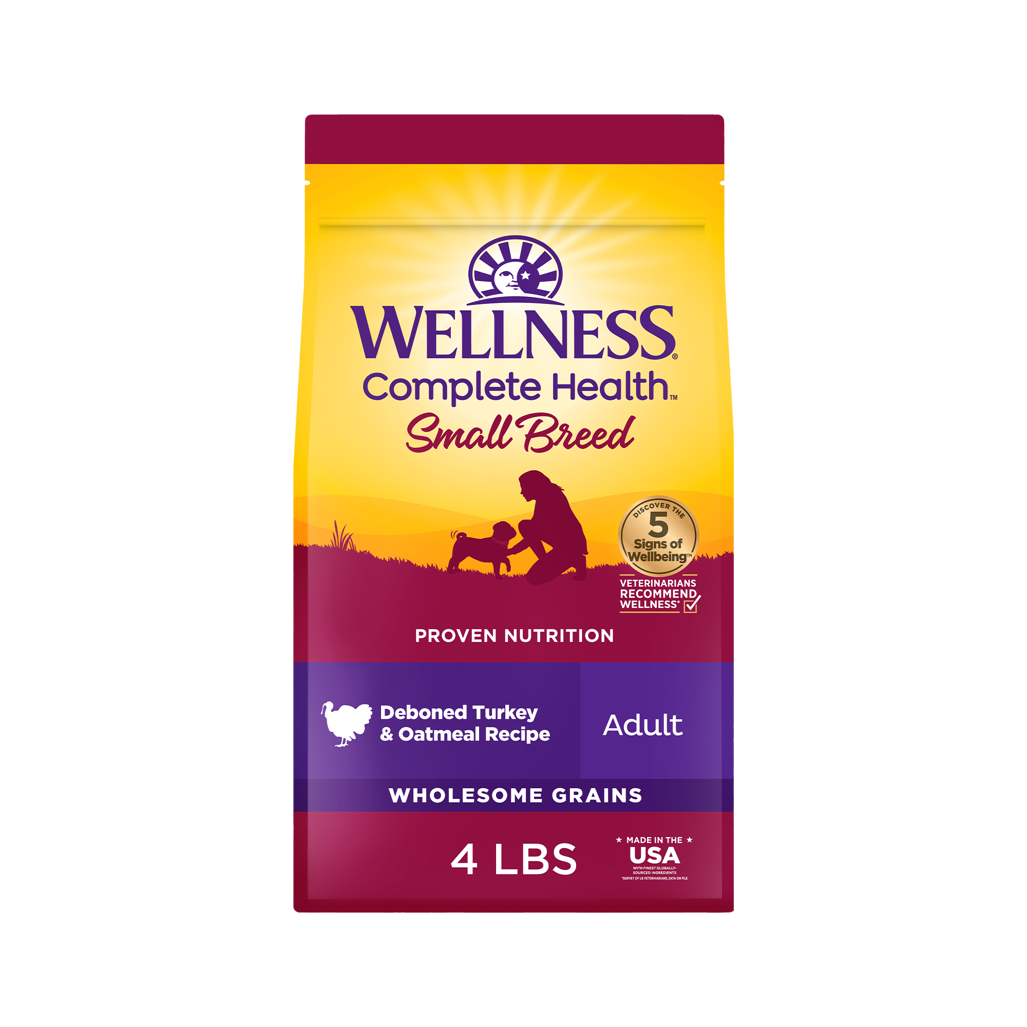 Wellness Complete Health Small Breed Turkey & Oatmeal, 4 lb photo 1