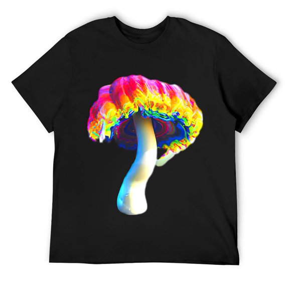 Mens Retro Mushroom T-Shirt Black S