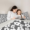 thumbnail image 5 of Homewish Romantic Flowers 7-Piece King Bedding,Watercolor Floral King Bed in a Bag,Gray White,Light Gray Reversible, 5 of 8