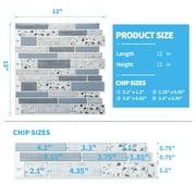Art3dwallpanels 10-Sheet 12x12 Peel and Stick Backsplash Tiles Self-adhesive Wall Tile in Stone Design
