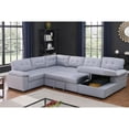 thumbnail image 2 of Alexent 5-Seat Modern Fabric Sleeper Sectional Sofa with Storage in Dark Gray, 2 of 8
