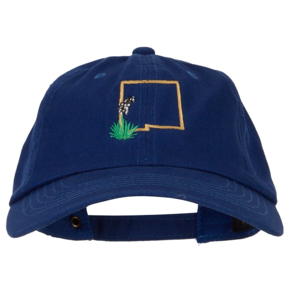 New Mexico Yucca with Map Embroidered Unstructured Washed Cap. - Royal OSFM