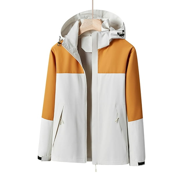Chaquetas y abrigos casuales con capucha de manga larga Chaqueta de mujer Abrigo cálido Impermeables Cortavientos Chaqueta de lluvia con capucha Chaqueta impermeable con capucha para exteriores a prue