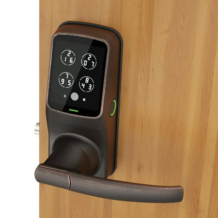 Lockly - Secure Plus Smart Lock Bluetooth Replacement Latch with Touchscreen/Fingerprint Sensor/Key Access/Auto Lock - Matte Black