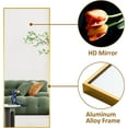 thumbnail image 3 of 59"x16" Full Length Mirror Standing Rectangle Floor Mirrors Body Dressing Wall-Mounted Mirror, Gold, 3 of 8