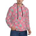 thumbnail image 2 of Goofa Pastel Christmas Trees on Pink for Men's Hooded Sweatshirt - Lightweight Pullover Hoodie with Kangaroo Pocket, Perfect for Everyday Wear-Medium, 2 of 7