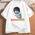 thumbnail image 4 of Camiseta divertida con estampado de Justin Bibble para hombre y mujer, camisa de manga corta de algodón Unisex, ropa de calle de los 90, moda de verano, 4 of 5