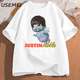 thumbnail image 3 of Camiseta divertida con estampado de Justin Bibble para hombre y mujer, camisa de manga corta de algodón Unisex, ropa de calle de los 90, moda de verano, 3 of 4