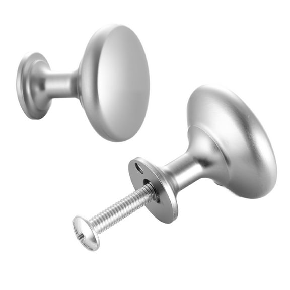 KFFKFF Cabinet Knobs, Set of 25, 1.1-Inch Zinc Alloy Drawer Pulls and Door Handles, Mushroom-Shaped Solid Knobs for Kitchen, Bathroom, Closet, and Cupboards, Includes Screws, Nickel Finish