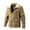 Khaki Coat for Men, variant on BVnarty Men's Fleece Lined Denim Jacket Winter Warm Zipper Faux Suede Coat Outwear (Brown,XL)