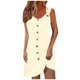 thumbnail image 1 of Camisón de poliéster para mujer, vestido de tirantes con cuello en V y botones para vacaciones de primavera y verano., 1 of 7