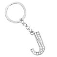 thumbnail image 3 of KAKOWELY Simple Stylish Letter Key Chain Metal Rhinestones Key Ring Alphabet Keychain Bag Pendant Charm Birthday Gift (Letter J),3.15"X1.18"X0.08", 3 of 4