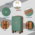 thumbnail image 3 of Travelhouse 3-Piece Hardside Spinner Carry on Luggage Set with TSA Lock and Travel Bag,Green, 3 of 7