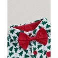 thumbnail image 6 of Suealasg Toddler Boys Christmas Outfits Christmas Tree Print Bowtie Short Sleeve Shirts Tops and Shorts 2Pcs Gentleman Clothes Set 0-4 Years, 6 of 9