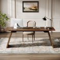 thumbnail image 3 of Finmind Large Computer Desk, 70.87-Inch Office Executive Desk with Slanted Legs, Modern Simple Study Writing Table for Home Office, Rustic Brown, 3 of 8