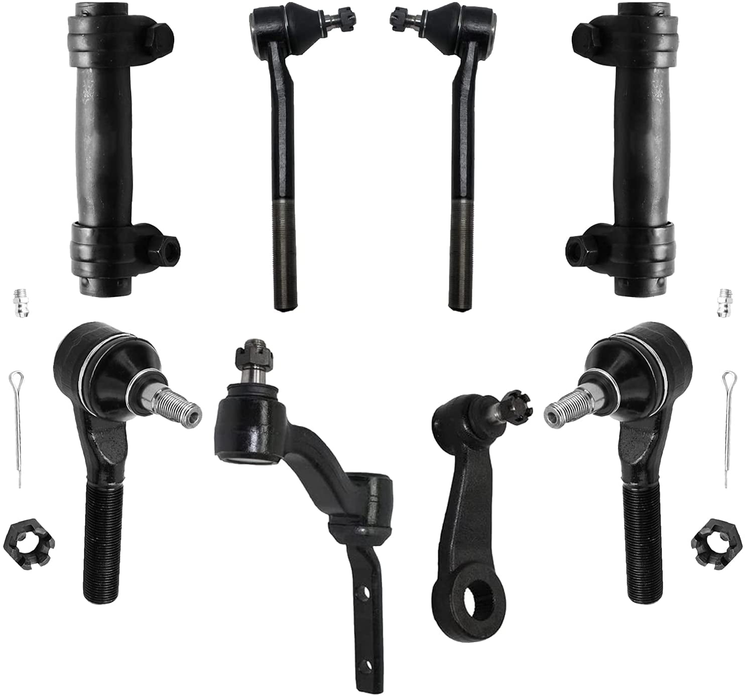 Detroit Axle 4WD Front Pitman & Idler Arms Tie Rods Sleeves