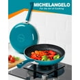 thumbnail image 2 of MICHELANGELO Frying Pans Nonstick, 9.5 Inch and 11 Inch Non Stick Frying Pans Set, Enamel Nonstick Pans for Cooking, Frying Pan Set with Silicone Handle, Skillet Set Nonstick, Cyan, 2 of 6