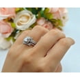 thumbnail image 3 of Trio Set Piece Wedding Bridal Ring Band Princess Cut CZ 925 Sterling Silver Size 5, 3 of 4