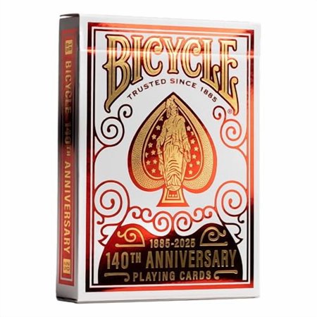 Bicycle 140th Year Anniversary Playing Cards Red and Gold Foil Historic 1885 Design Special Edition 1 Deck