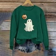 thumbnail image 5 of aohooy Halloween Tee Shirts Women Cute Funny Ghost Pumpkin Graphic Long Sleeve Shirt Fall Spooky Pullover Sweatshirts Tops Green,L, 5 of 5