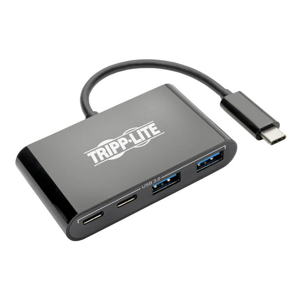 Tripp Lite 2 Ports USB USB-C Type C Hub Portable USB 3.1 Gen 1 USB C et 2 Ports USB-A, Compatible Thunderbolt 3, USB Type-C - Hub - 2 x SuperSpeed USB 3.0 + 2 x USB-C - Ordinateur de Bureau