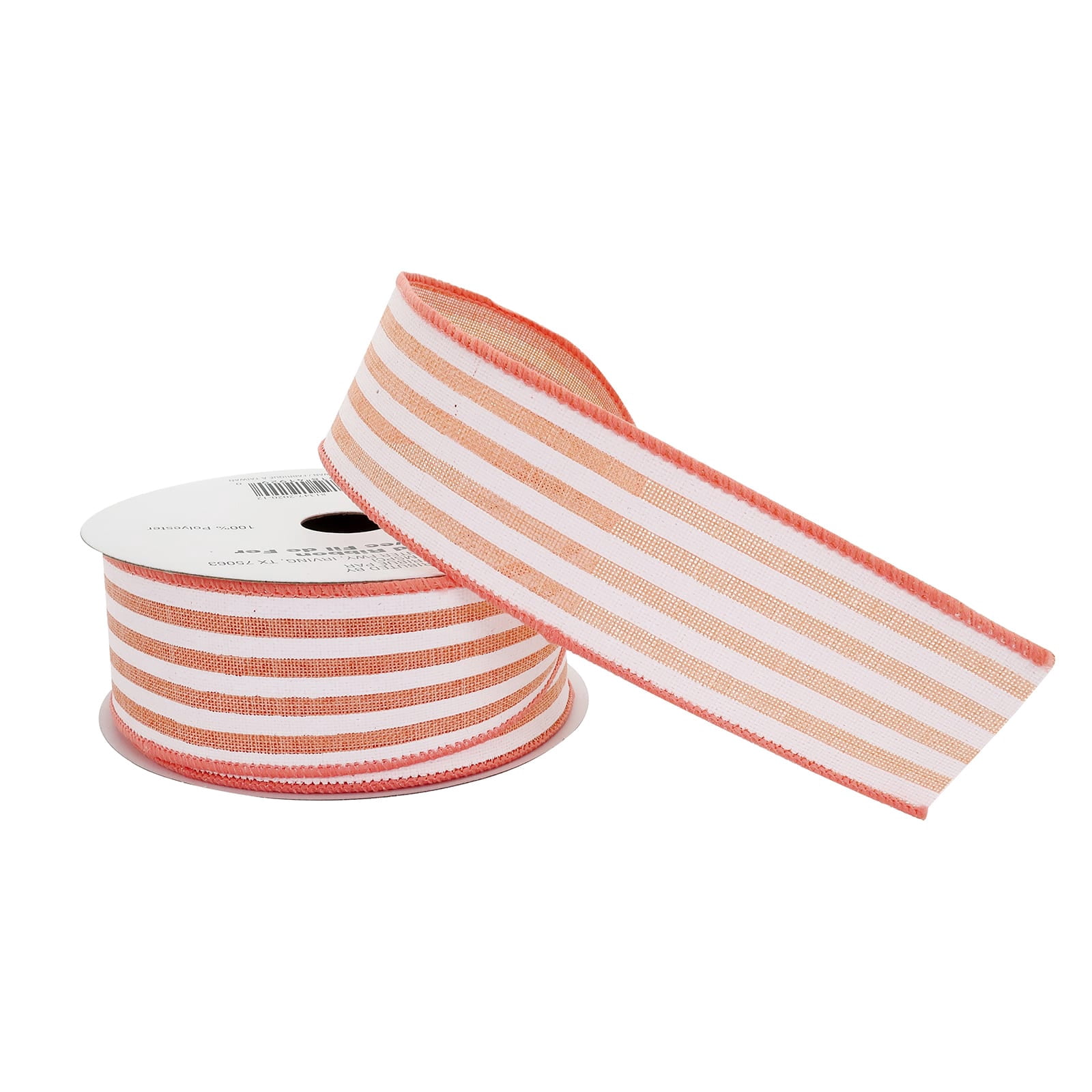 12 Pack: 1.5" x 10yd. Faux Linen Wired Thin Striped Ribbon by Celebrate It Specialty