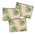 thumbnail image 4 of S4Sassy White Monstera Leaves Multipurpose Cosmetic Pouch Pencil Case Make Up Bag Pack of 3-6 x 8 Inches, 4 of 4