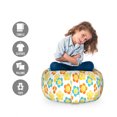 thumbnail image 2 of Floral Storage Toy Bag Chair, Daisy Flowers Shower Spring Season Design Pattern, Stuffed Animal Organizer Washable Bag, Small Size, Mustard Dark Orange, by Ambesonne, 2 of 3