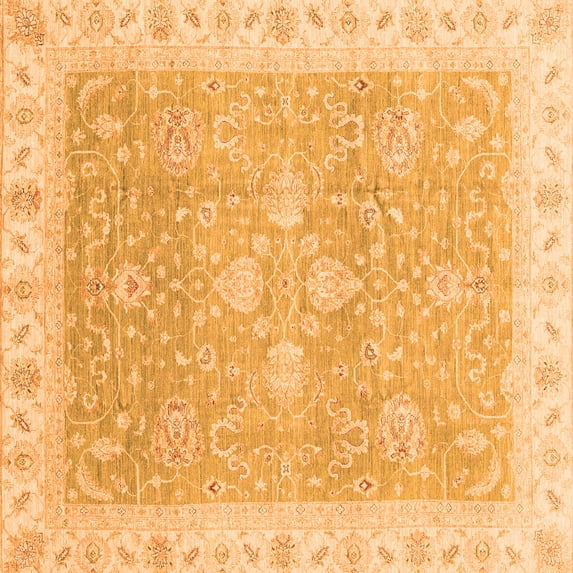 Ahgly Company Indoor Square Oriental Orange Traditional Area Rugs, 6' Square