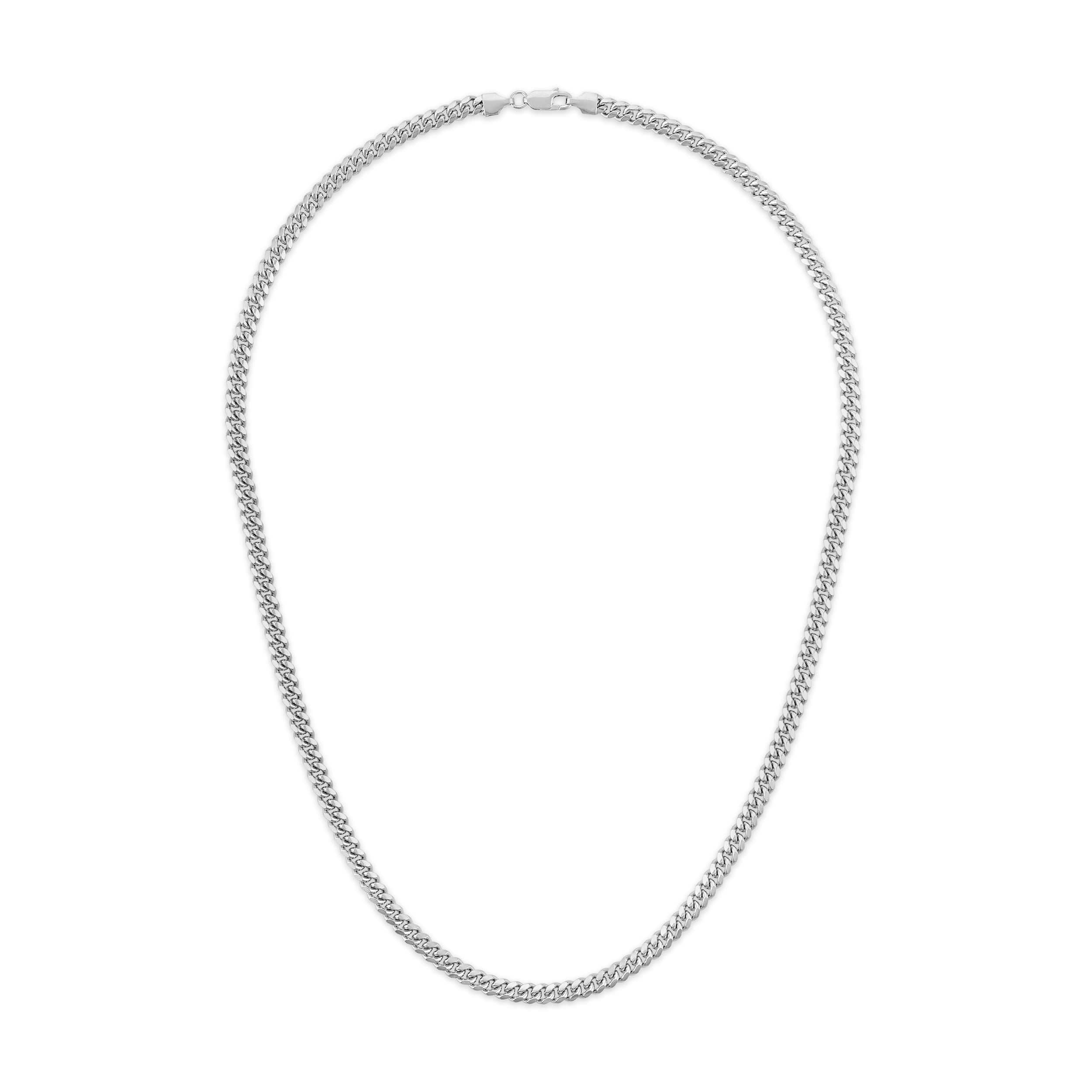 Brilliance Fine Jewelry Italian Sterling Silver 5mm High Polish Bombe Miami Cuban Chain Necklace, 22"