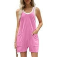 thumbnail image 1 of Women Rompers Jumpsuits Polyester Spandex Shorts Overalls With Pockets Loose Comfy Summer Casual Wear, 1 of 5