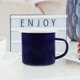 thumbnail image 4 of CRAFTHROU 2Ud Taza Esmaltada Azul Retro Resistente Para Té O Café En Casa Con Asa Fácil De Agarrar, 4 of 8